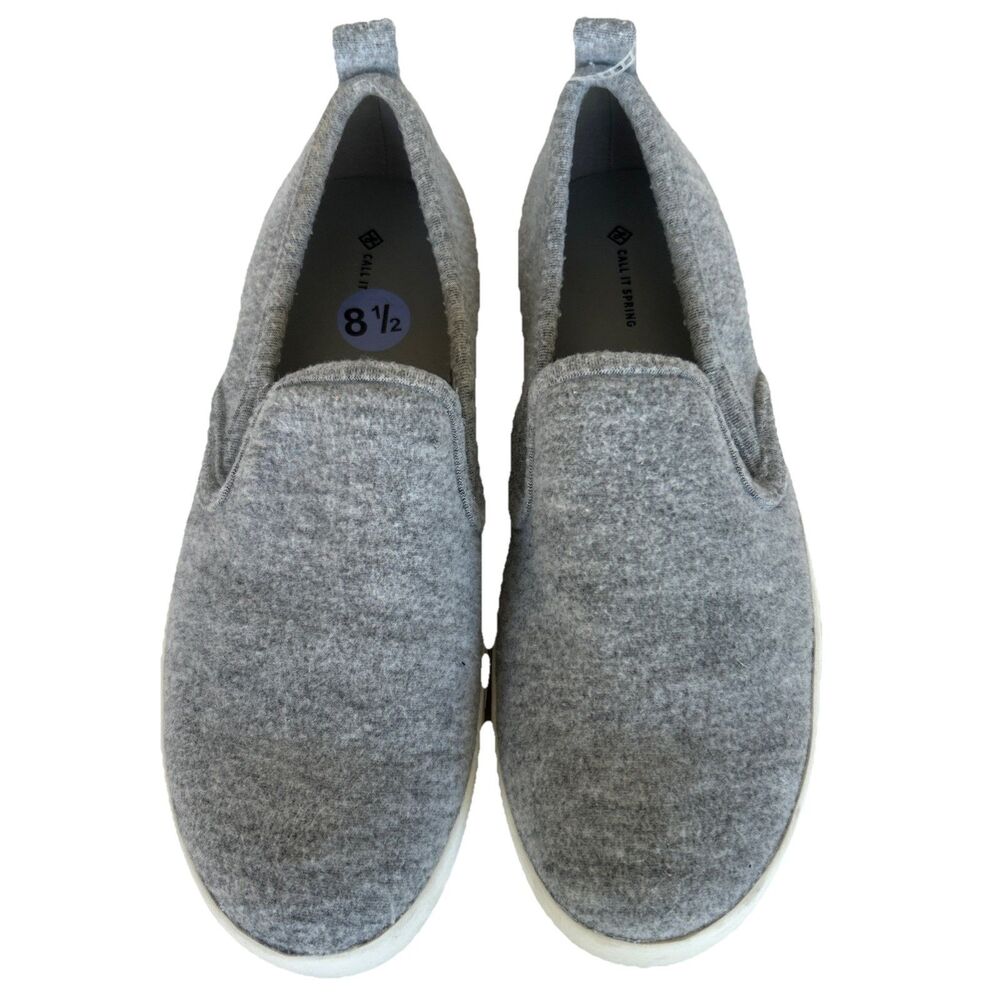NEW Call It Spring Gray Felt Slip On Sneakers Women’s SZ 8.5 Casual Comfort Shoe